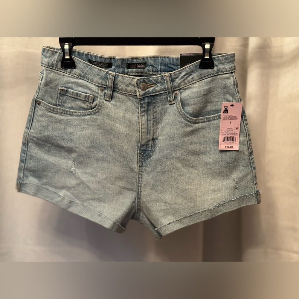 Wild Fable Blue Jean Shorts Distressed Mid-Rise